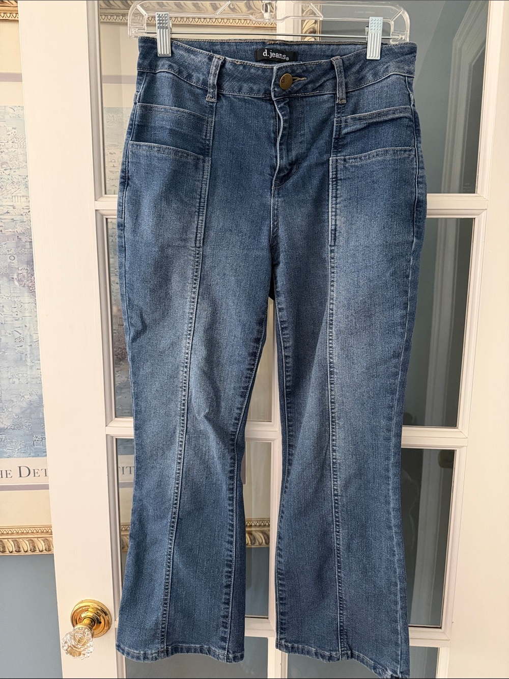 d. jeans Women's Mid Wash Blue Wide-Leg Jeans